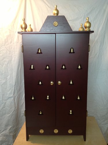 Non Oxidised Small Hindu Temples for Daily Rituals 42" Shrine Altar Mandir Puja Aarti Prayer On Sale