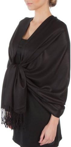 OnlyUsWedding 78" X 28" Silky Soft Solid Pashmina Shawl / Wrap (Black)