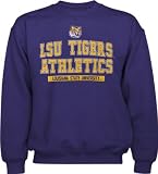 LSU Tigers Purple Logo Crew Neck Fleece Sweatshirt