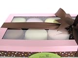 Leilalove Gluten Free Cookies, Assorted Almond Macaron, (Eight) 2" Macarons in a Luxury Brown and Pink Presentation Box, 100% Freshness & Flavor Satisfactions