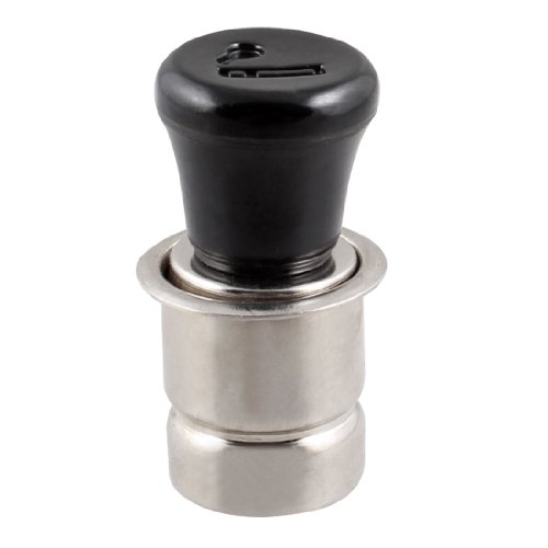 Car Truck DC 12V Powered Cigarette Lighter Plug Silver Tone Black