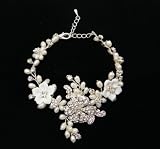Handmade Austrian Swarovski Crystals With Fresh Water Pearl Bracelet 0004