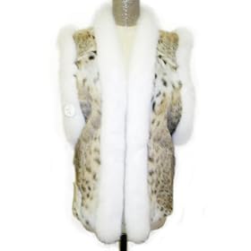 Buy 30 Natural Lynx Vest w White Fox Tuxedo and Armholes by FursNewYork