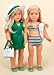 Striped Bikini with Green Cover Up. COMPLETE Outfit with Sandals. Fits 18