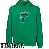 NCAA Tulane Green Wave Kelly Green Distressed Logo Vintage Lightweight Pullover Hoody