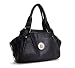 Auth Kooba Riley Black Leather Duffel w/ Turnlock Bag
