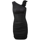 NEW LADIES SHORT DRAPE PARTY DRESS BLACK COLOUR