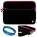 Netbook 12.1 inch Black-Pink carry case for Lenovo Thinkpad X40 X201 I5-540M X200s 7470-F75 X200 7458 + SumacLife TM Wisdom Courage Wristband