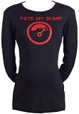 Spoilt Rotten - Rate My Bump - Long Sleeve Maternity T-Shirt BLACK, Large, L