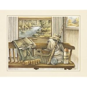 Fishing Gear Art Poster PRINT Ron Jenkins 20x16