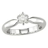 14K White Gold 1/4 ctw Diamond Solitaire Ring