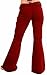 Run & Fly Ladies 70s Retro Burgundy Stretch Vintage Hipster BellBottom Super Flares