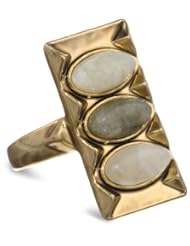 House of Harlow 1960 Gold-Plated MoonStone and Labradorite Ring