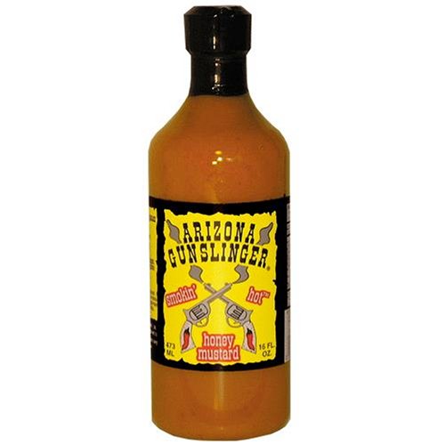 Hot Honey Mustard Arizona Gunslinger Brand, 16 Fl. Oz. by Arizona Pepper Products