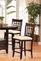 Set of 2 30"H Bar Stools Dark Brown Cherry Finish