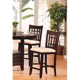 Click here to buy Set of 2 30H Bar Stools Dark Brown Cherry Finish by Acme Furniture.