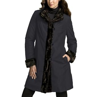 BGSD Women's Reversible Faux Leopard Print Mink Fur Walking Coat