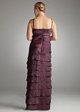 David's Bridal Long Tiered Shimmer Jacket Dress Style S354830