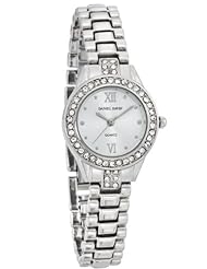 Daniel David Womens HA0464 - Elegant Watch - Self-adjustable Links Band & Rhinestone Accent Silver-tone Case