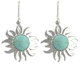 Sterling Silver Turquoise Sunshine Drop Earrings