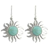 Sterling Silver Turquoise Sunshine Drop Earrings