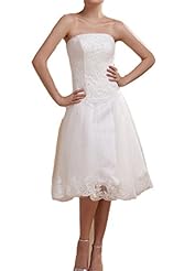 Tea Length Applique Lace Beaded Organza/Satin  Dress