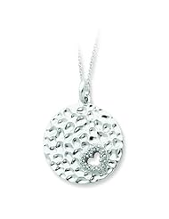 Sterling Silver & CZ Polished I Wish You Enough 18in Necklace. Metal Wt- 8.39g.