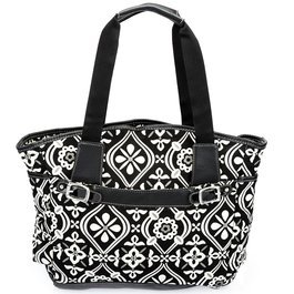 Baby Essentials Black, White & Tan Printed Bucket Bag 41bHabuYwkL. SL500 Baby Essentials Black, White & Tan Printed Bucket Bag