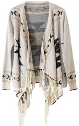 Light-cream Long Sleeve Asymmetrical Cardigan Sweater