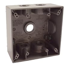 Hubbell Bell 5337-0 Two Gang 5-1/2-Inch Outlets Weatherproof Box, Gray