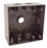 Raco 5337-0 Two-Gang 5-1/4-Inch Outlets Weatherproof Box, Gray