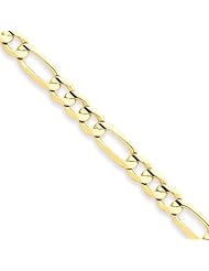 5.25mm, 10 Karat Yellow Gold, Figaro Chain - 8 inch