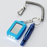 【命の笛】 《LEDソーラーライト／IDカプセル付きホイッスル》 光笛コイルキーホルダー （ブルー）