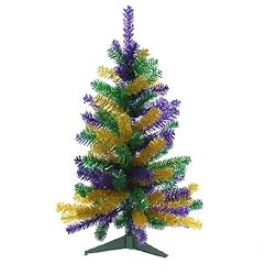 3' Unique Purple Mardi Gras Artificial Tinsel Christmas Tree #57235-AB