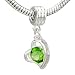 Classic August Birthstone Heart Dangle Bead Charm- title=