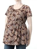 Motherhood Maternity: Plus Size Short Sleeve Scoop Neck Smocked Maternity Shirt