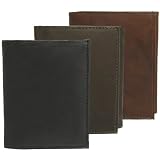 Signature Genuine Leather Tri-fold Wallet w/ 2 Section Billfold
