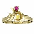 14K Yellow Gold Mother's Ring - 2 Gemstone -- YOU CHOOSE THE COLORS!