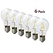 AMLEDTEK A-BF400-6 LED Filament Bulb A19 4W 6 Bulbs to Replace 40W Incandescent Bulb Softwhite (2700K) 6 pack