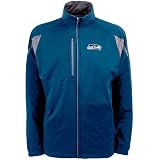 NFL Men's Seattle Seahawks Desert Dry Full Zip Jacket (Navy/Gunmetal, Medium)