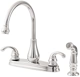 Price Pfister 036-4DCC Treviso Double Handle Kitchen Faucet with Side Spray, Chrome
