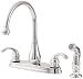 Tools & Hardware : Price Pfister 036-4DCC Treviso Double Handle Kitchen Faucet with Side Spray, Chrome