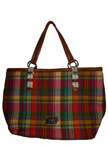 WOMENS TOMMY HILFIGER LARGE TOTE (PLAID)