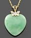 14k Gold Jade & Diamond Accent Heart Pendant