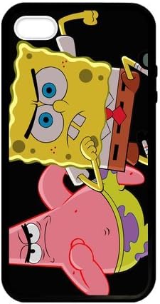 SUUER Rubber Silicone Custom SpongeBob SquarePants Design Skin Personalized Custom Rubber Tpu CASE for iPhone 5 5s Durable Case Cover