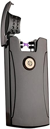 Coil Lighters,Pokin USB Lighters,Dual Arc Flameless Electronic Lighter,Rechargeable Lighter Windproof,Cigarette Lighter,Candle Lighter,Cigar Cigarette Lighter,USB cable,with Exquisite Gift Box (Black)