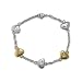 Ladies 8 Inch Stainless Steel and Gold Heart Chain Bracelet