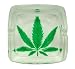 Clear Glass Pot Leaf Marijuana Ash Tray Ashtray New