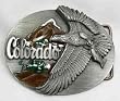 Colorado State 3-D Enamel Pewter Belt Buckle