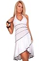 Astrapahl, sehr sch&ouml;nes Kleid, Abiballkleid, mit schwarzen Paspeln, Farbe wei&szlig;, L&auml;nge knielang, Gr. One Size ( entspricht Gr. 32 - 36 )